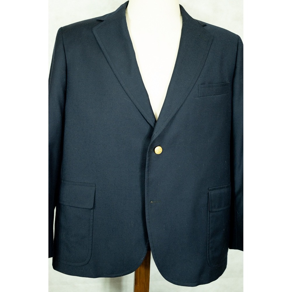 Southwick Eljo's Mens Navy Blue 100% Wool 2 Button Blazer Sport Coat 44S  USA